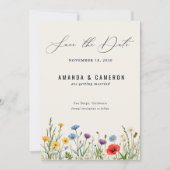 Save The Date Mariage photo Spring Wild Flower Meadow (Devant)