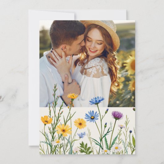 Save The Date Mariage photo Spring Wild Flower Meadow (Dos)