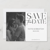 Save The Date Mariage photo texte de typographie tendance (Devant)