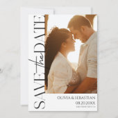 Save The Date Mariage photo texte de typographie tendance (Devant)