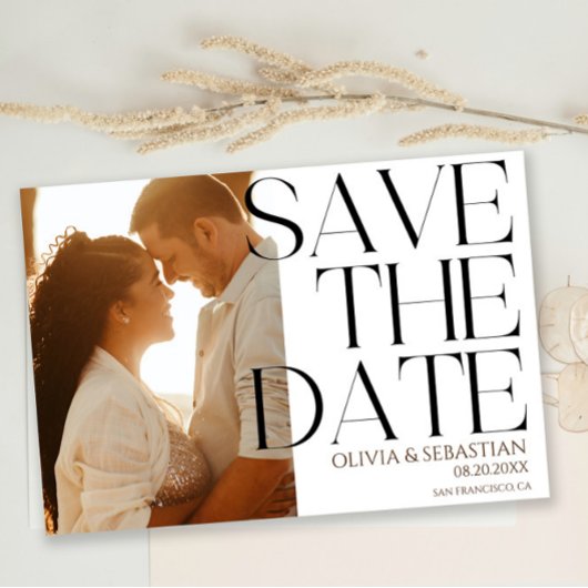 Save The Date Mariage photo texte superposition de la typographi
