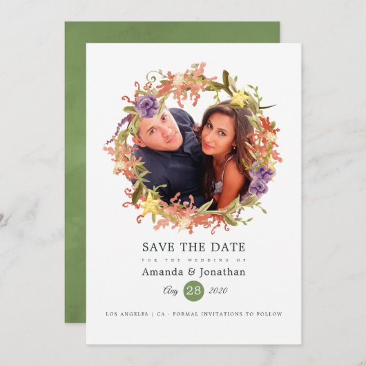 Save The Date Mariage photo thématique de plage aux algues à l'a (Devant / Derrière)