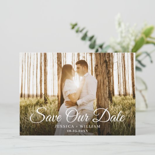 Save The Date Mariage photo tout simplement élégant (Debout devant)