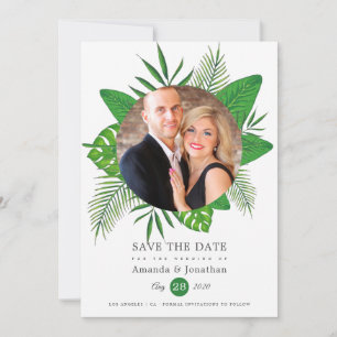 Save The Date Mariage photo Tropical Feuille Beach