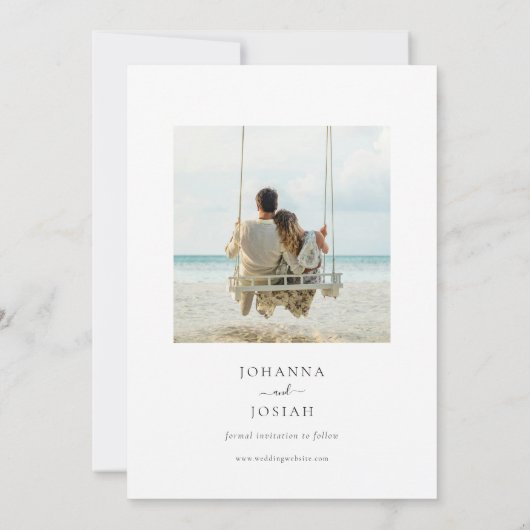 Save The Date Mariage photo tropical minimal (Dos)
