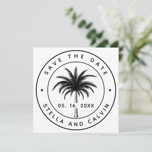 Save The Date Mariage photo Tropical Palm Tree (Debout devant)