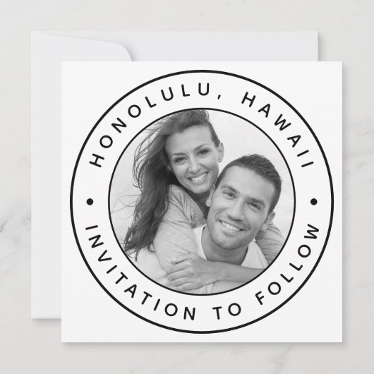 Save The Date Mariage photo Tropical Palm Tree (Dos)