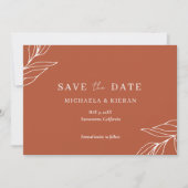 Save The Date Mariage Photo Tropical Rust Moderne (Devant)