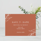 Save The Date Mariage Photo Tropical Rust Moderne (Debout devant)