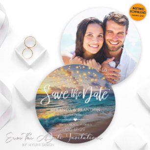 Save The Date Mariage photo Tropical Summer Sunset Beach