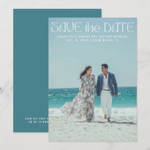 Save The Date Mariage Photo Typographie Minimaliste Moderne Sarc