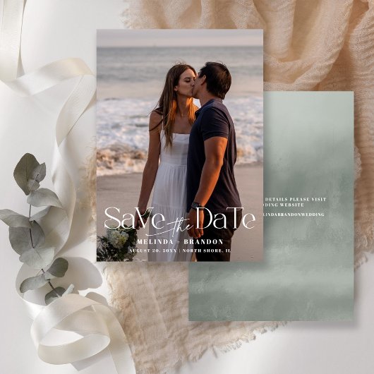 Save The Date Mariage Photo Typographie Moderne