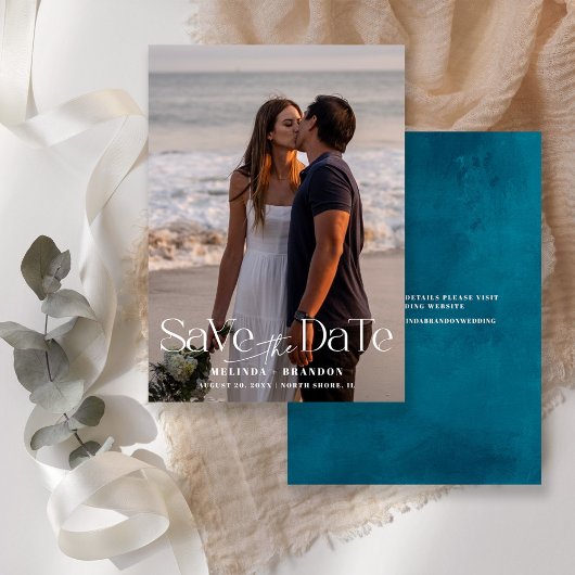 Save The Date Mariage Photo Typographie Moderne