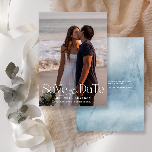 Save The Date Mariage Photo Typographie Moderne