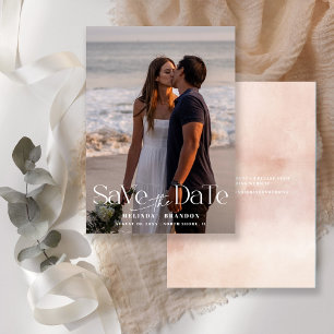 Save The Date Mariage Photo Typographie Moderne Sauvegarder La