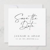 Save The Date Mariage Photo Typographie Script Noir Et Blanc (Devant)