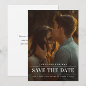 Save The Date Mariage photo typographie simple moderne (Devant / Derrière)