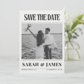 Save The Date Mariage photo unique du journal (Debout devant)