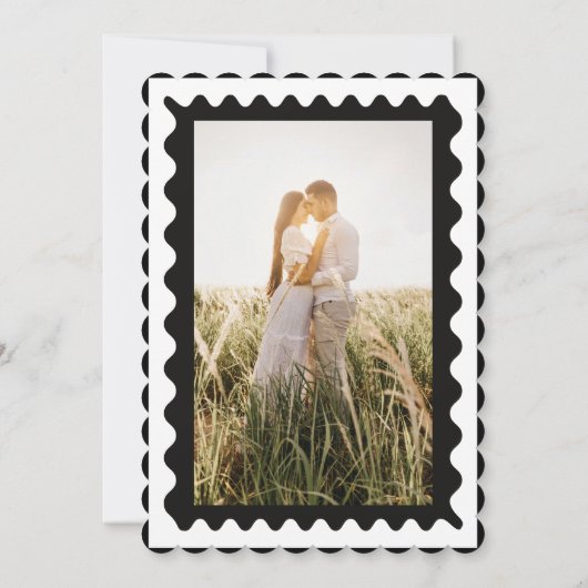 Save The Date mariage photo unique en noir et blanc (Dos)