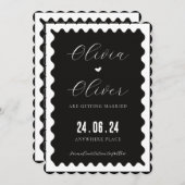 Save The Date mariage photo unique en noir et blanc (Devant / Derrière)