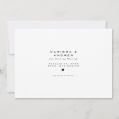 Save The Date Mariage Photo Unique Moderne (Dos)