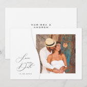 Save The Date Mariage Photo Unique Moderne (Devant / Derrière)