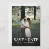 Save The Date Mariage photo vert Emerald moderne (Devant)