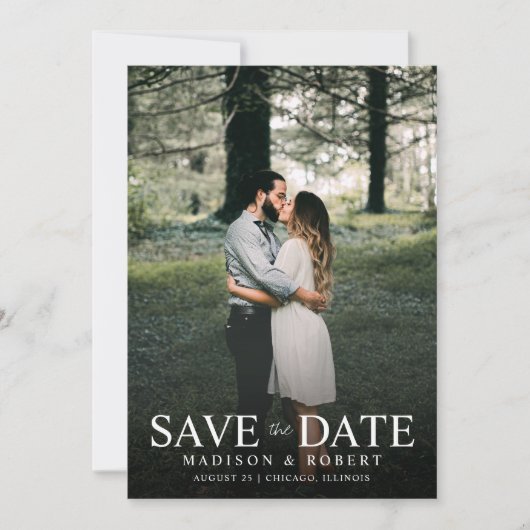 Save The Date Mariage photo vert Emerald moderne (Devant)