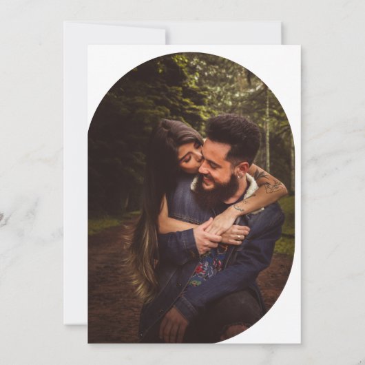 Save The Date Mariage photo vert Olive géométrique moderne (Dos)