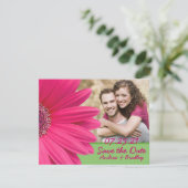 Save The Date Mariage photo vert rose Gerbera Daisy (Debout devant)