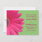 Save The Date Mariage photo vert rose Gerbera Daisy (Dos)