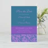 Save The Date Mariage photo violet turquoise Enregistrer la cart (Debout devant)