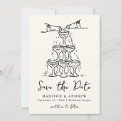 Save The Date Mariage photo Whimsical Champagne Tower (Devant)