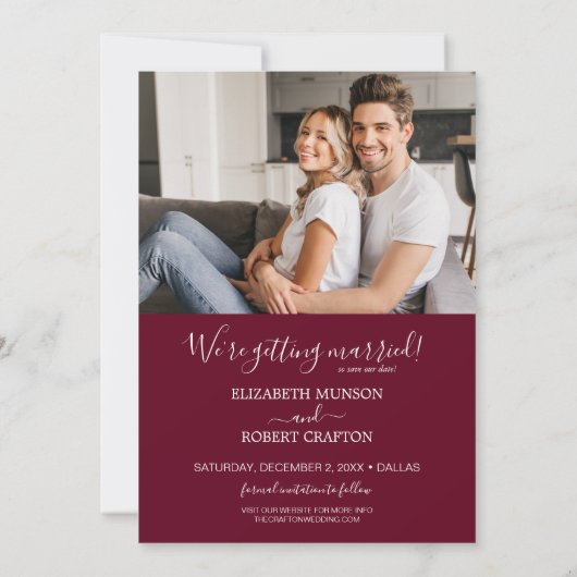 Save The Date Mariage photo White Botanical (Dos)