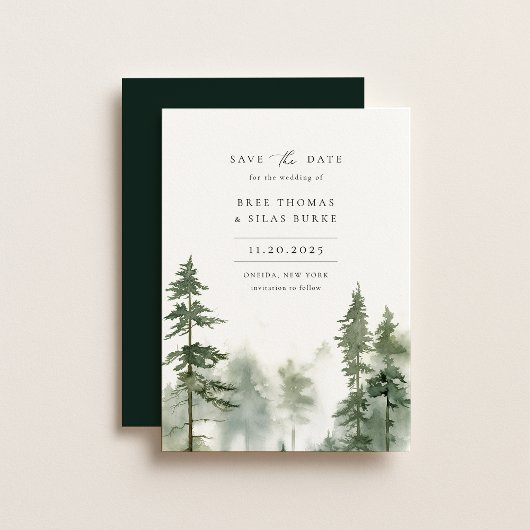 Save The Date Mariage photo Wild Forest Pine Tree