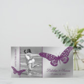 Save The Date Mariage Photocard Enregistrer la date Papillon vio (Debout devant)