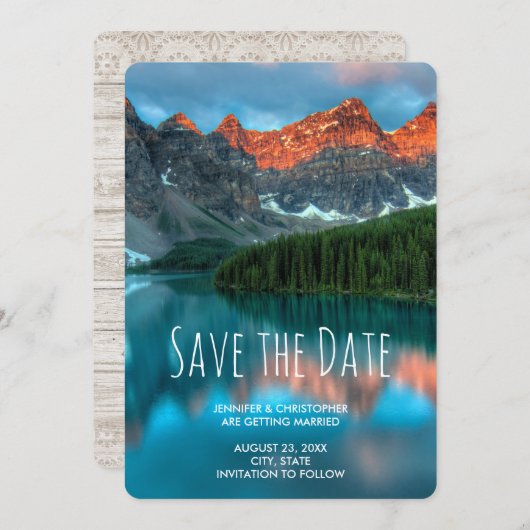 Save The Date Mariage photographique pittoresque Mountain Landsc (Devant / Derrière)