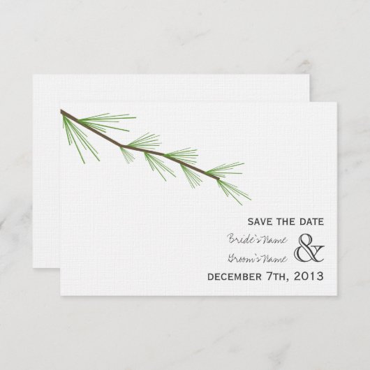 Save The Date Mariage Pine Bough Enregistrer La Date (Devant / Derrière)