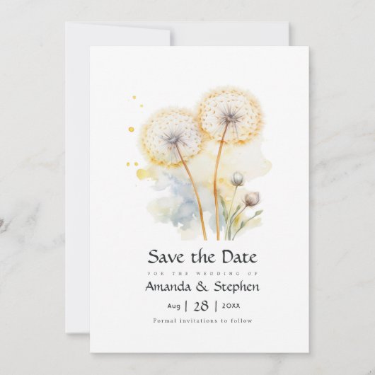 Save The Date Mariage Pissenlit (Devant)
