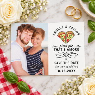 Save The Date Mariage Pizza Amore Typographie Photo Mariage