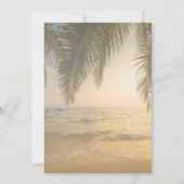 Save The Date Mariage Plage, Coucher De Soleil Palms Économisez  (Dos)