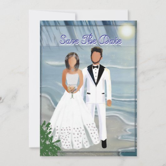 Save The Date Mariage plage Éloignez-vous (Devant)