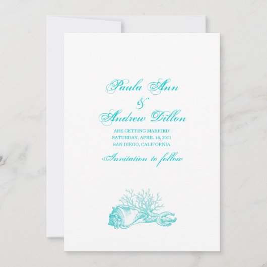 Save The Date Mariage plage Enregistrer la date (Devant)