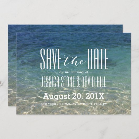 Save The Date Mariage plage Enregistrer la date (Devant / Derrière)