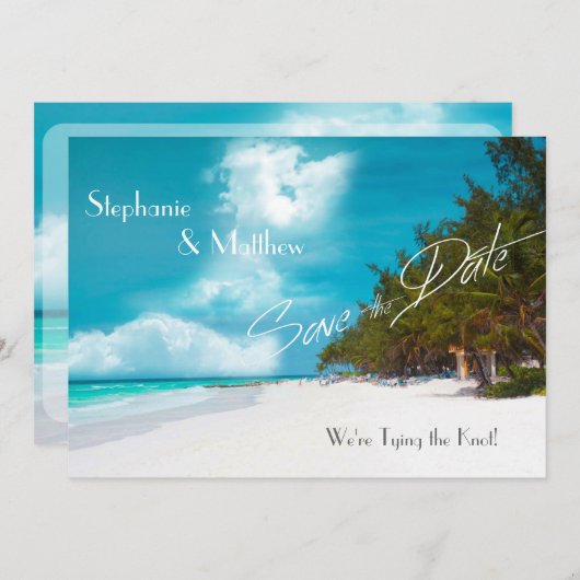Save The Date Mariage plage Enregistrer la date (Devant / Derrière)