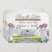 Save The Date Mariage Plage, Floral Économisez La Date (Devant / Derrière)