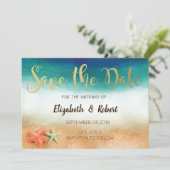 Save The Date Mariage Plage, Starfish Économisez La Date (Debout devant)