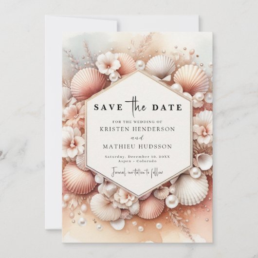 Save The Date Mariage Plage unique (Devant)