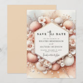 Save The Date Mariage Plage unique (Devant / Derrière)