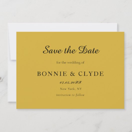 Save The Date Mariage plat classique Sauvez la date avec Sty mod (Devant)